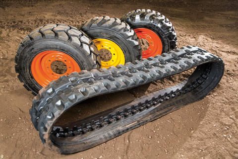 Bobcat tracks and tires